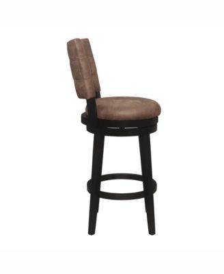 45" Wood and Upholstered Kaede Furniture Bar Height Swivel Stool