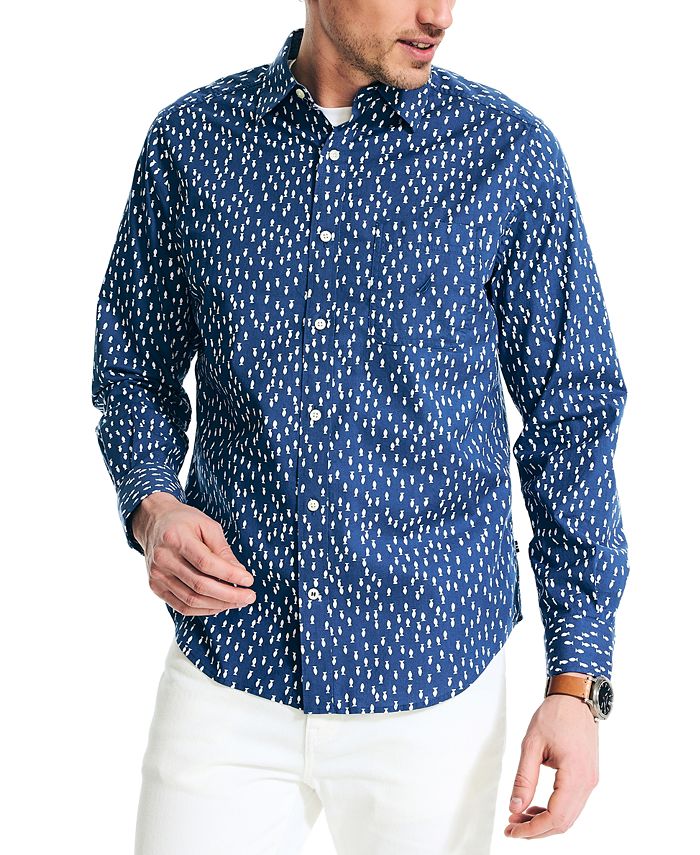 Nautica Men's ClassicFit Geometric FishPrint Shirt Macy's