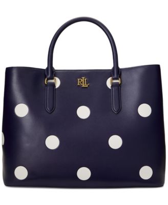 Lauren Ralph Lauren - Marcy Polka-Dot Large Leather Satchel