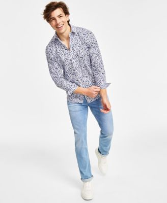 Mens Floral Dress Shirt Skinny Fit Jeans Created For Macys