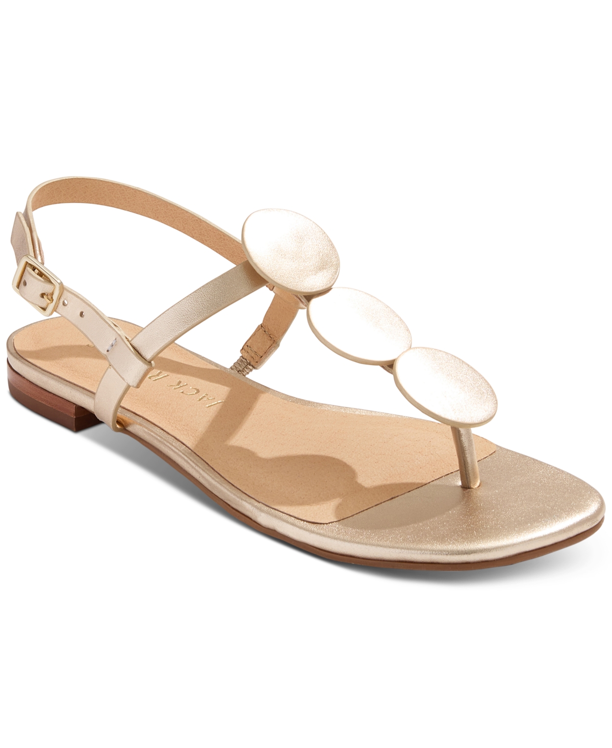 Shop Jack Rogers Women's Worth Slip-on T-strap Slingback Sandals In Platinum