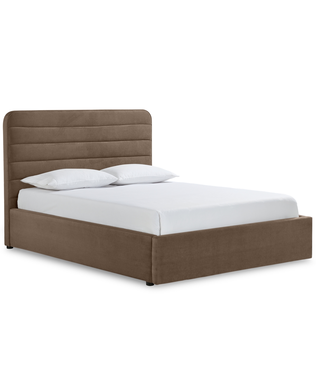 Furniture Haryan Twin Upholstered Storage Bed In Taupe