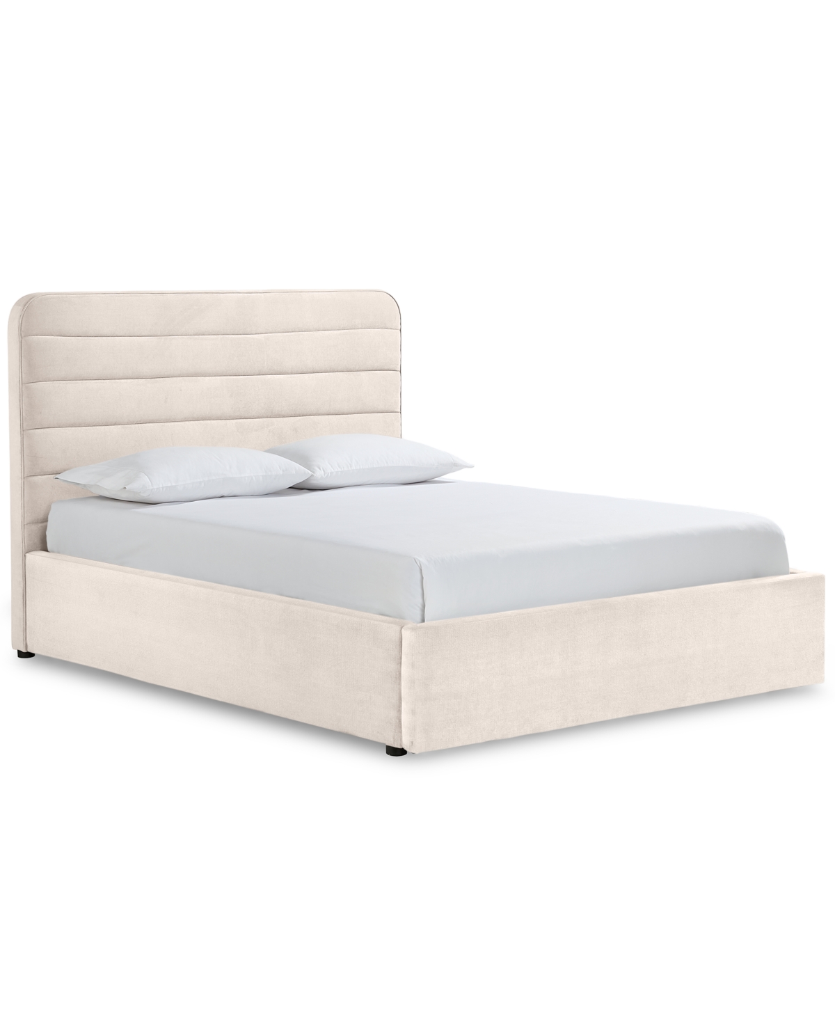 Furniture Haryan Twin Upholstered Storage Bed In Creme
