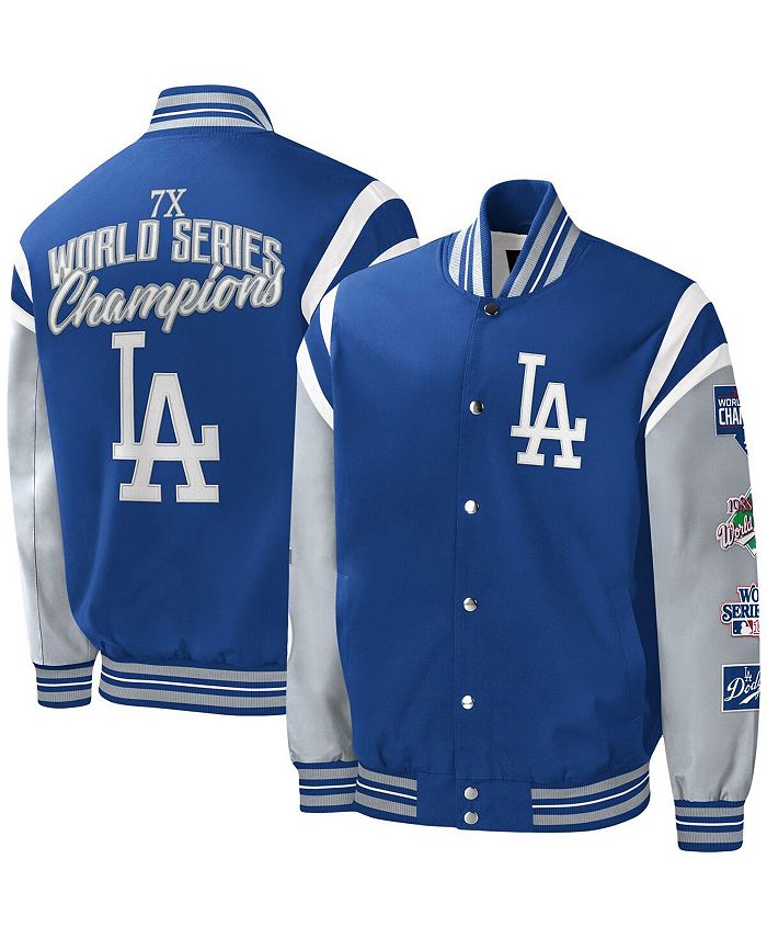Men's Los Angeles Dodgers G-III Sports by Carl Banks Royal/Gray High Heat V- Neck Pullover Jacket