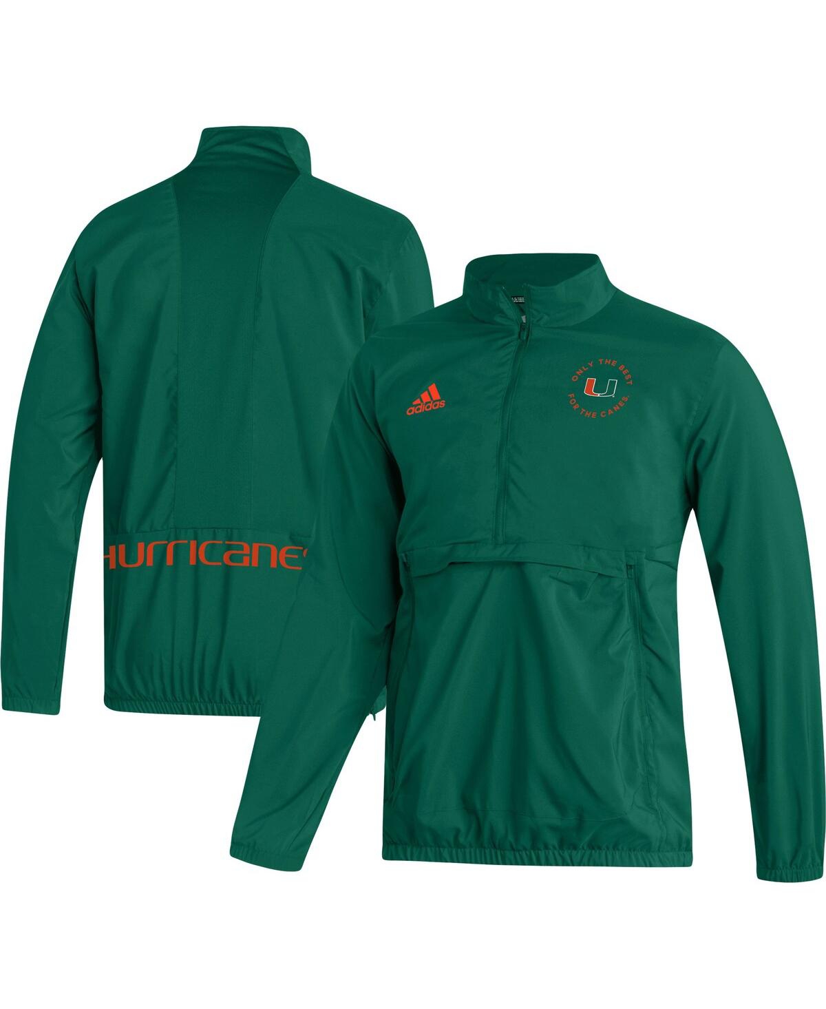 Adidas Originals Adidas Green Miami Hurricanes Aeroready Half zip