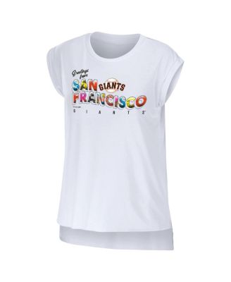 Women's White San Francisco Giants Greetings From T-shirt