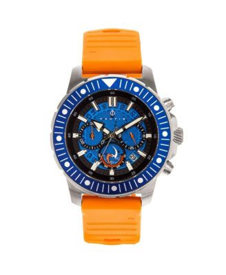 Nautis Men Caspian Rubber Watch Orange/Blue, 45mm Macy's