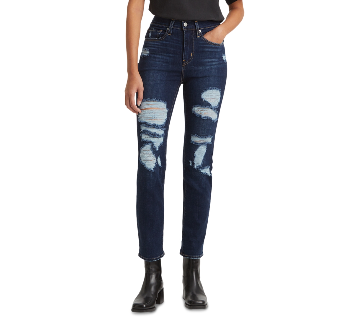 Levi's Women's 724 Straight-leg Jeans In Short Length In Infinite Damage