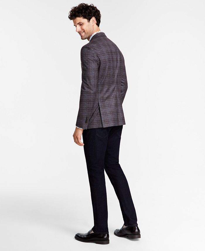 Bar III Men's Slim-Fit Gray Knit Blazer Gray Size 38