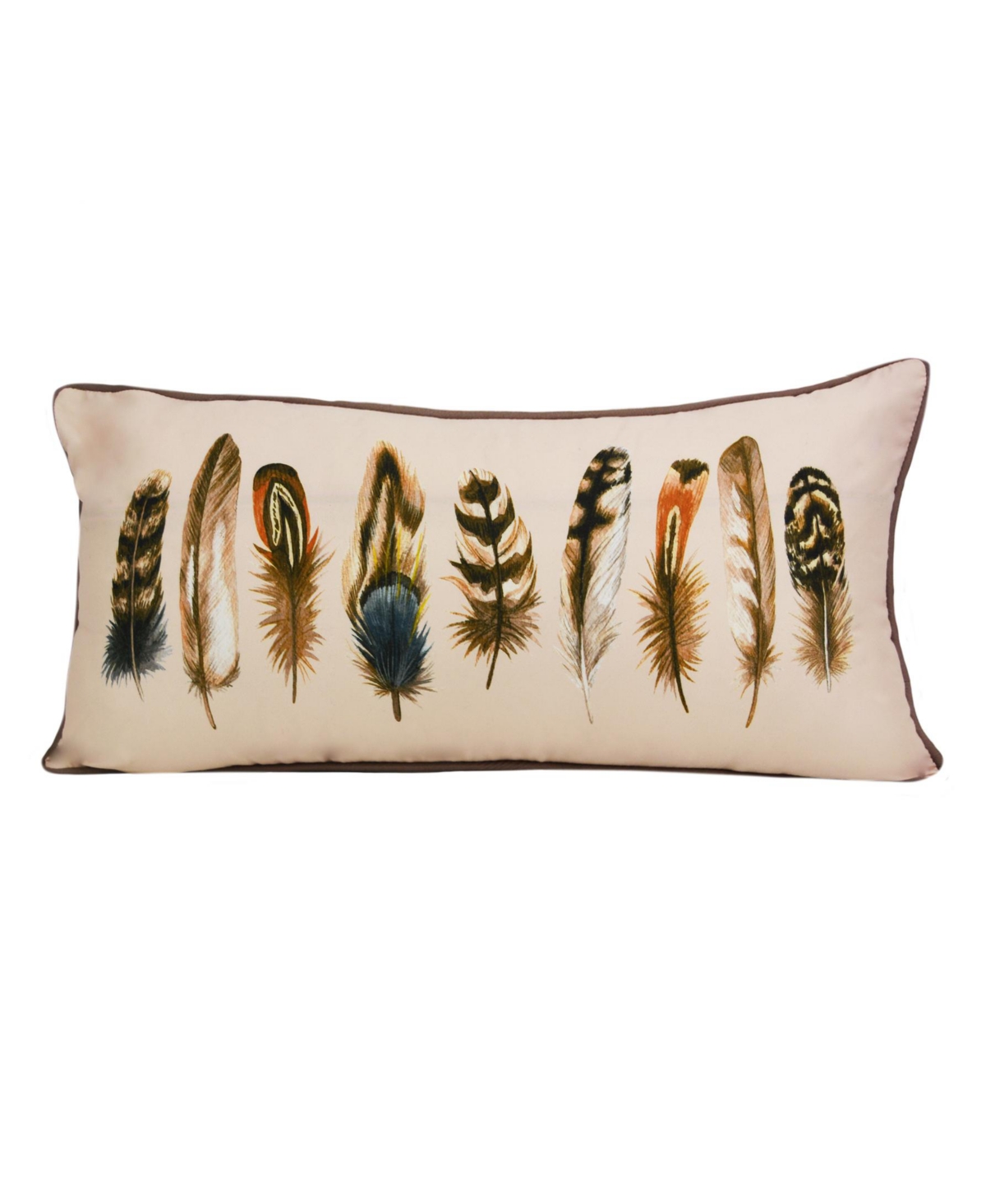 Donna Sharp Mojave Red Feather Decorative Pillow, 11" X 22" In Multi