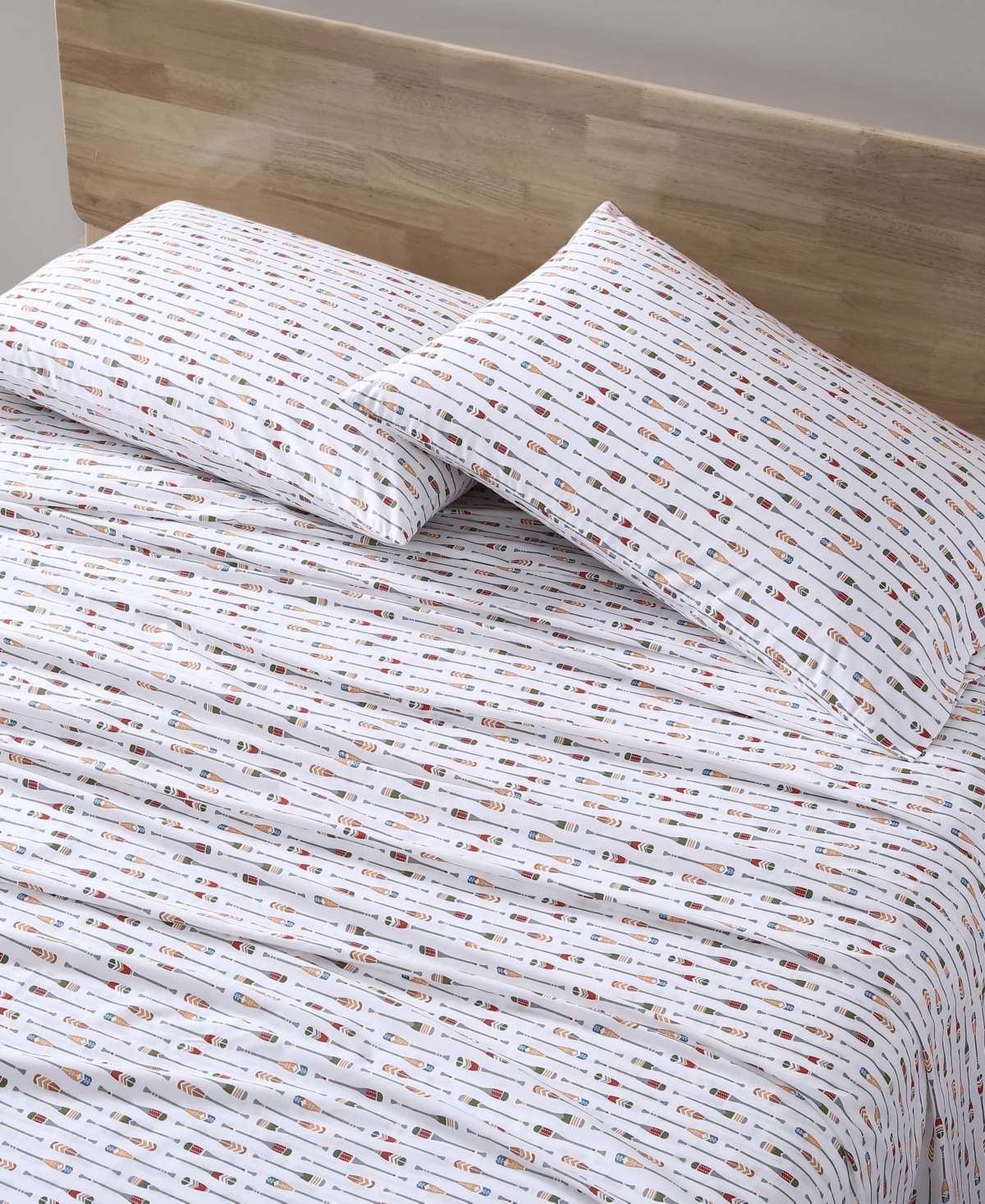 Eddie Bauer Printed 100% Cotton Percale 4-pc. Sheet Set, King In Canoe Lake Paddle