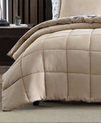 Sherwood Reversible Micro-suede Sherpa Comforter Set, Twin