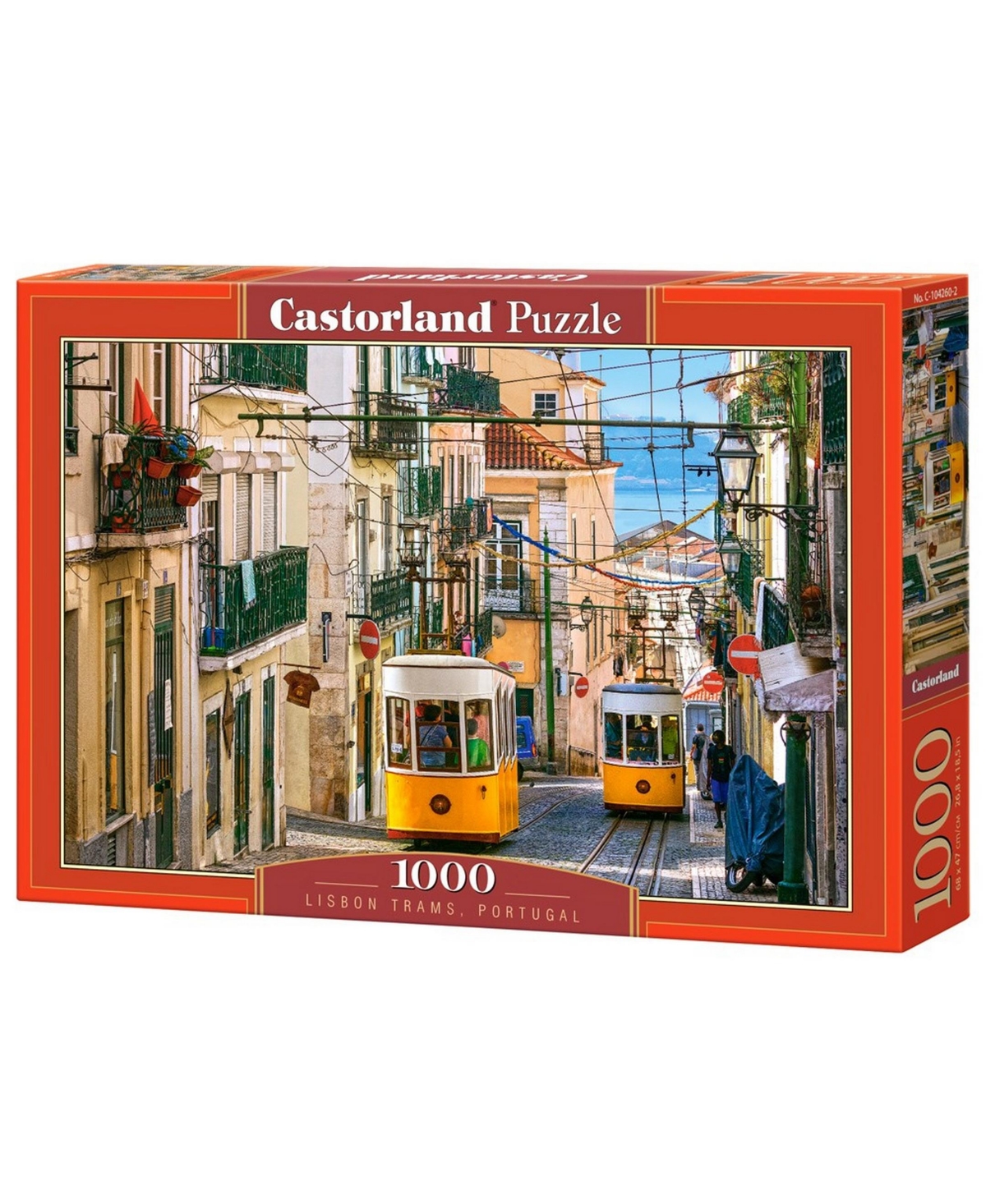 Castorland Kids' Lisbon Trams, Portugal Jigsaw Puzzle Set, 1000 Piece In Multicolor
