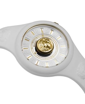 Women's 3 Hand Quartz Fire Island White Silicone Watch, 39mm