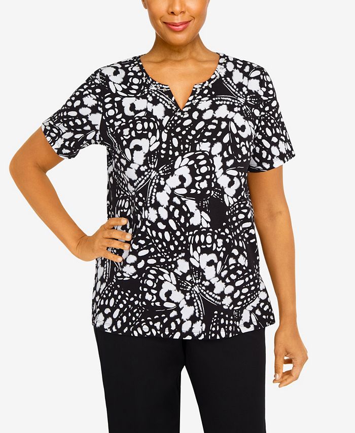 Alfred Dunner Women s Summer in The City Abstract Butterfly Split