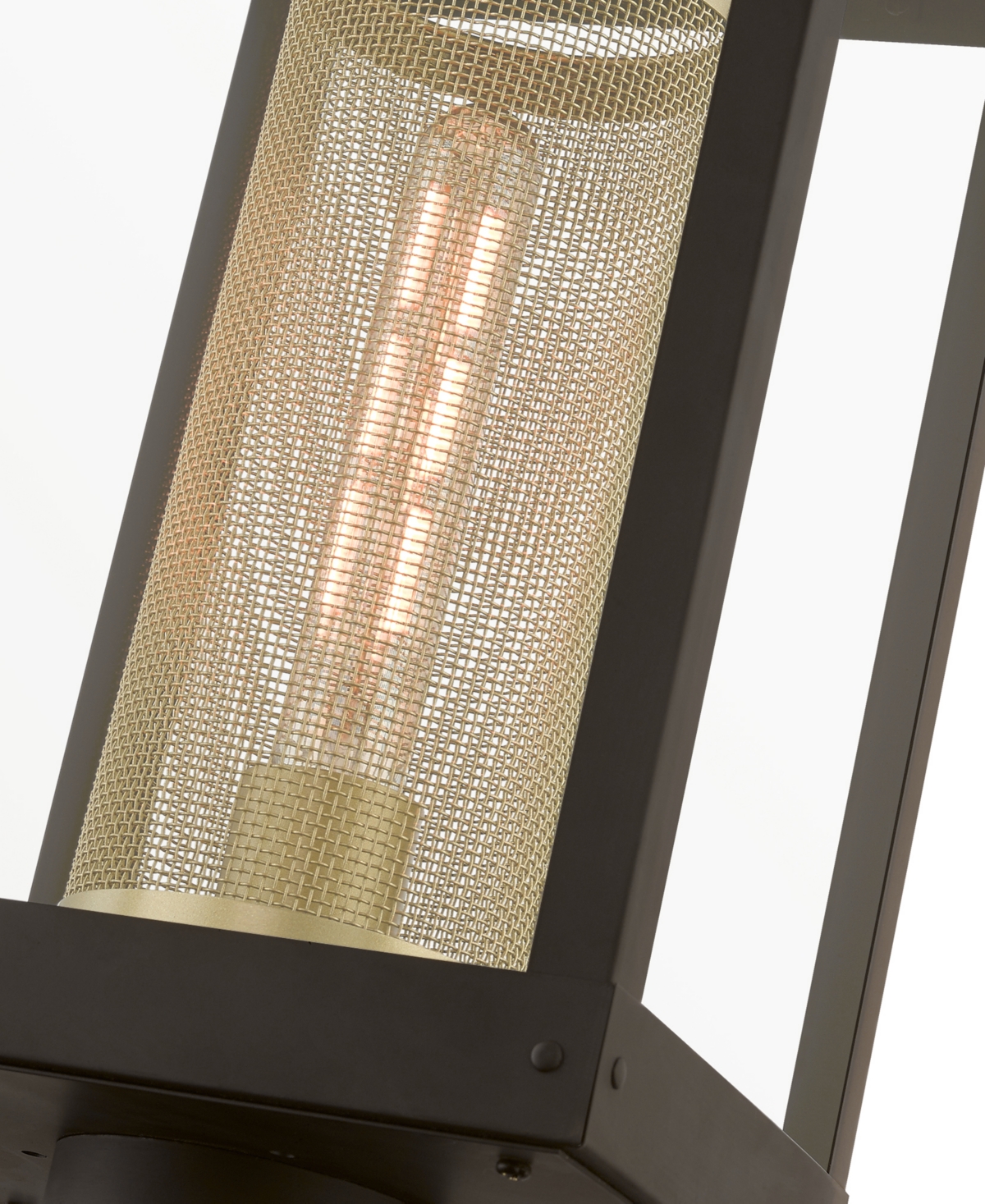 Livex Franklin 1 Light Outdoor Post Top Lantern - Bronze with Soft Gold