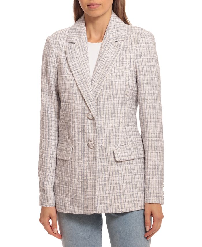 Avec Les Filles Women's Whipstitch Tweed Blazer - Macy's