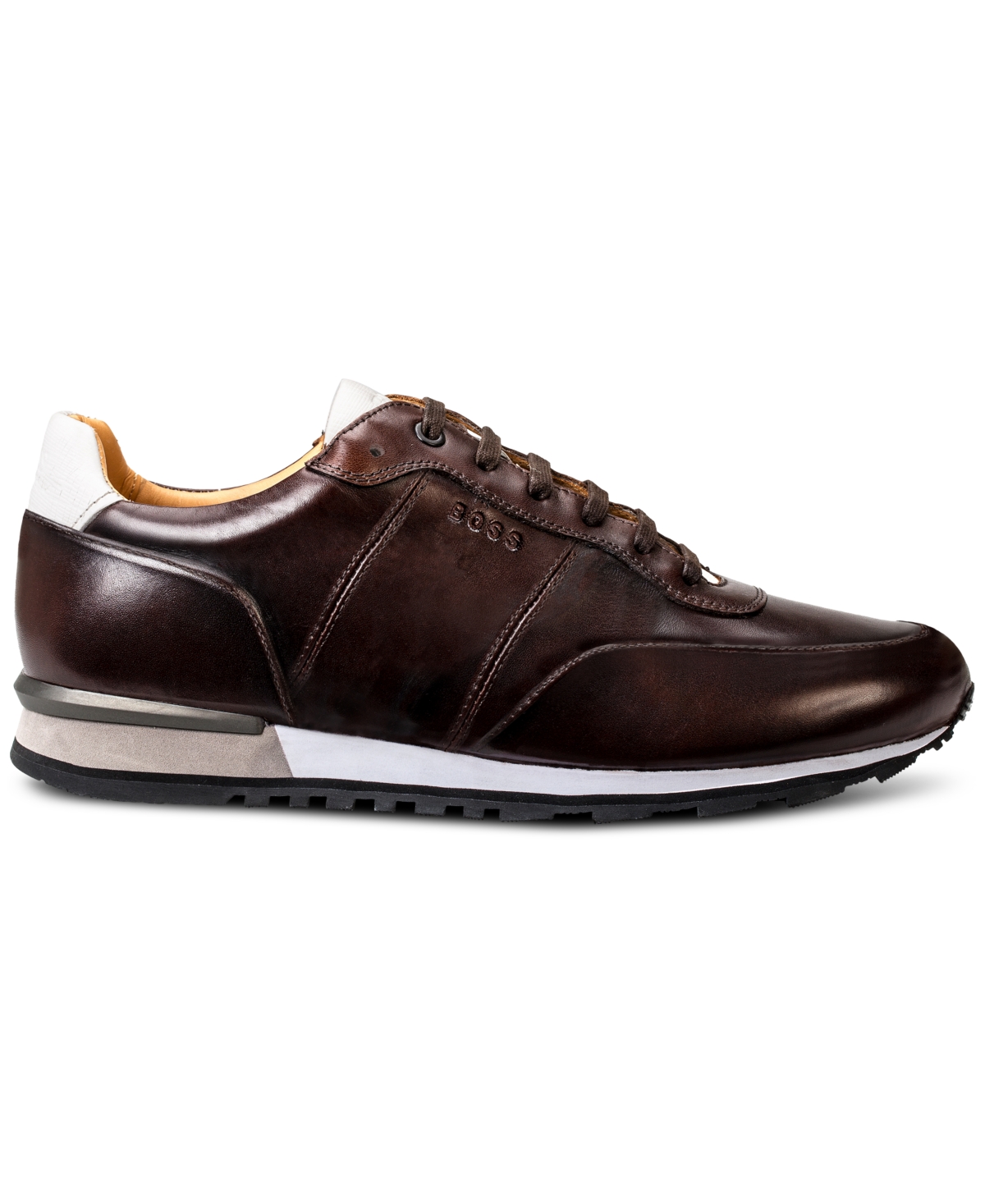 Hugo Boss By  Men's Parkour Low-cut Polished Athletic Sneaker In Dark Brown