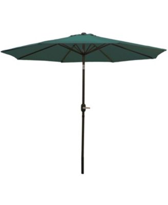Outdoor Aluminum Patio Table Umbrella with Polyester Canopy and Push Button Tilt and Crank