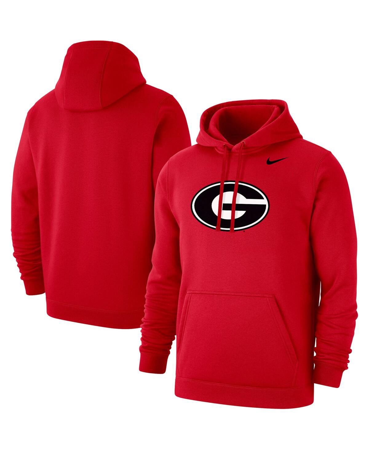 Shop Nike Men's  Red Georgia Bulldogs Primary Logo Club Pullover Hoodie