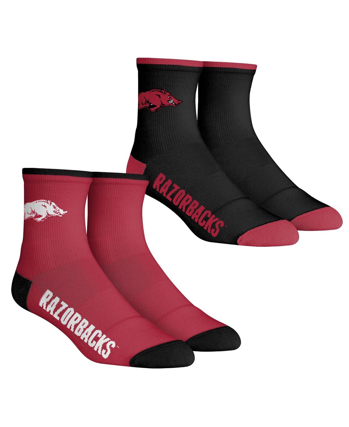 Men's Rock 'Em Socks Arkansas Razorbacks Core Team 2-Pack Quarter Length Sock Set - Multi