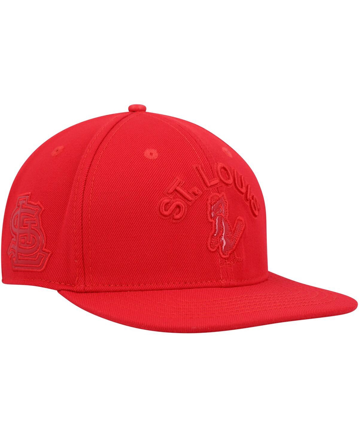 Shop Pro Standard Men's  St. Louis Cardinals Triple Red Snapback Hat