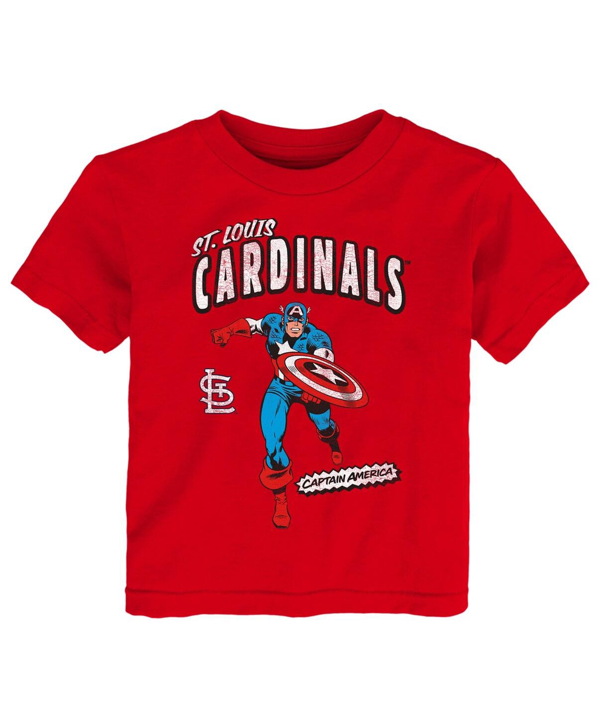 Shop Outerstuff Toddler Boys And Girls Red St. Louis Cardinals Team Captain America Marvel T-shirt