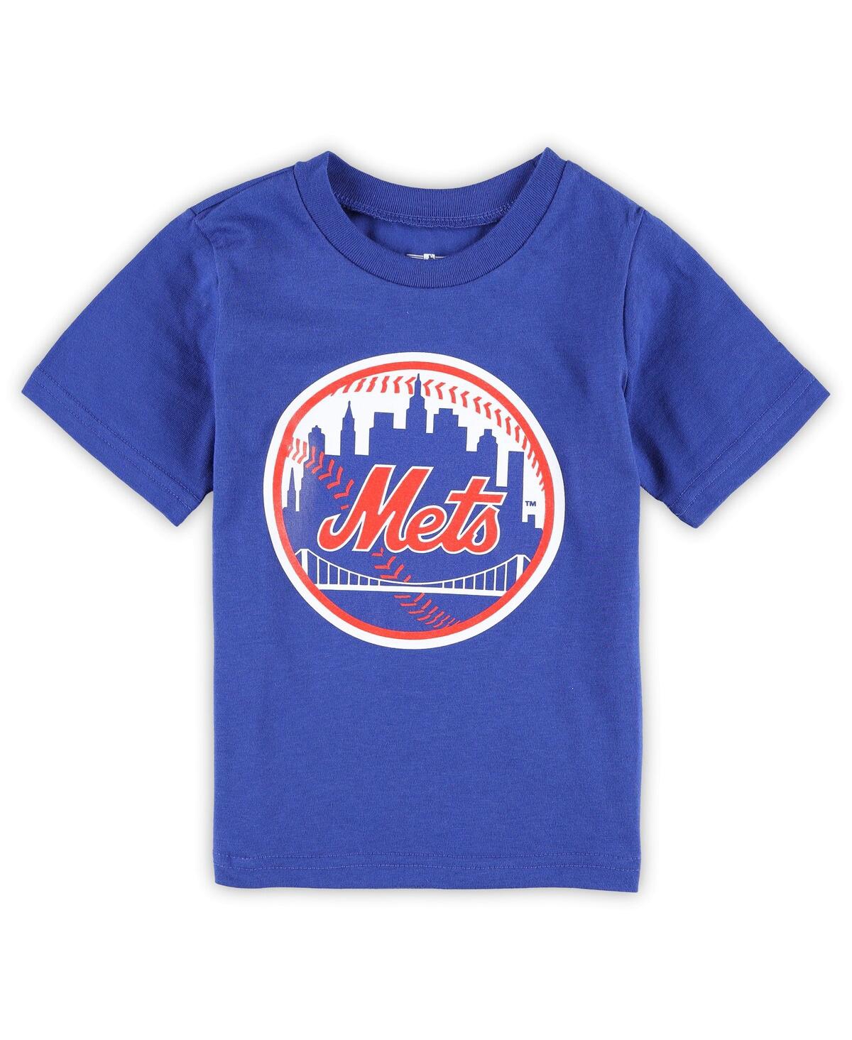 OUTERSTUFF TODDLER BOYS AND GIRLS ROYAL NEW YORK METS TEAM CREW PRIMARY LOGO T-SHIRT