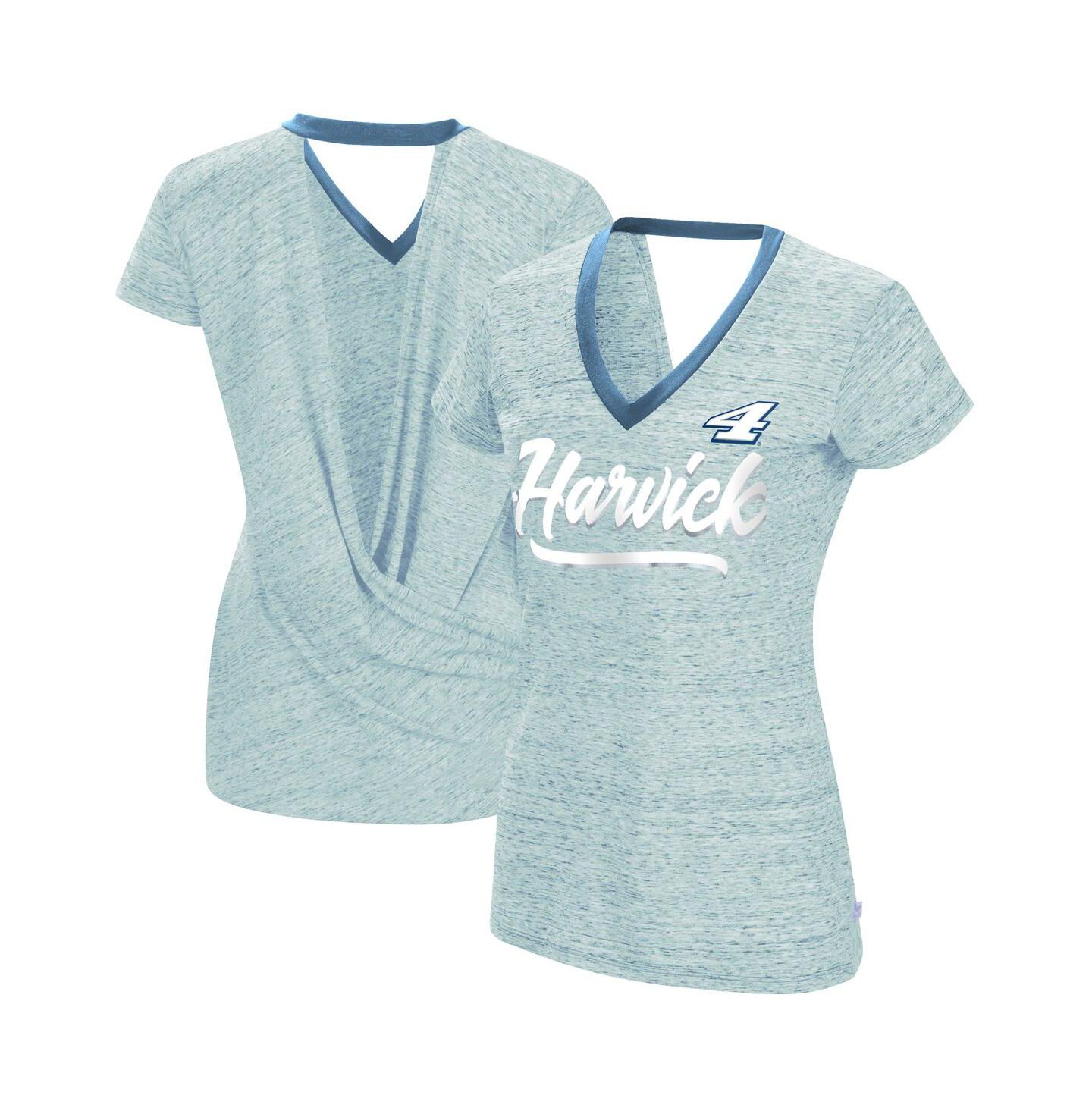 Женская футболка Touch Heather Powder Blue Kevin Harvick Halftime Back Wrap — фото 1