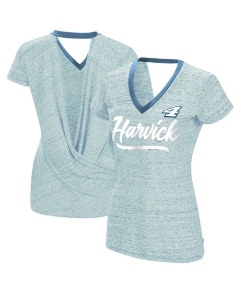 Женская футболка Touch Heather Powder Blue Kevin Harvick Halftime Back Wrap