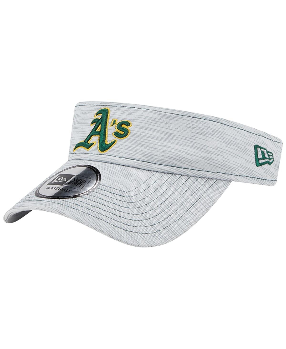 NEW ERA MEN'S NEW ERA GRAY OAKLAND ATHLETICS ADJUSTABLE VISOR 