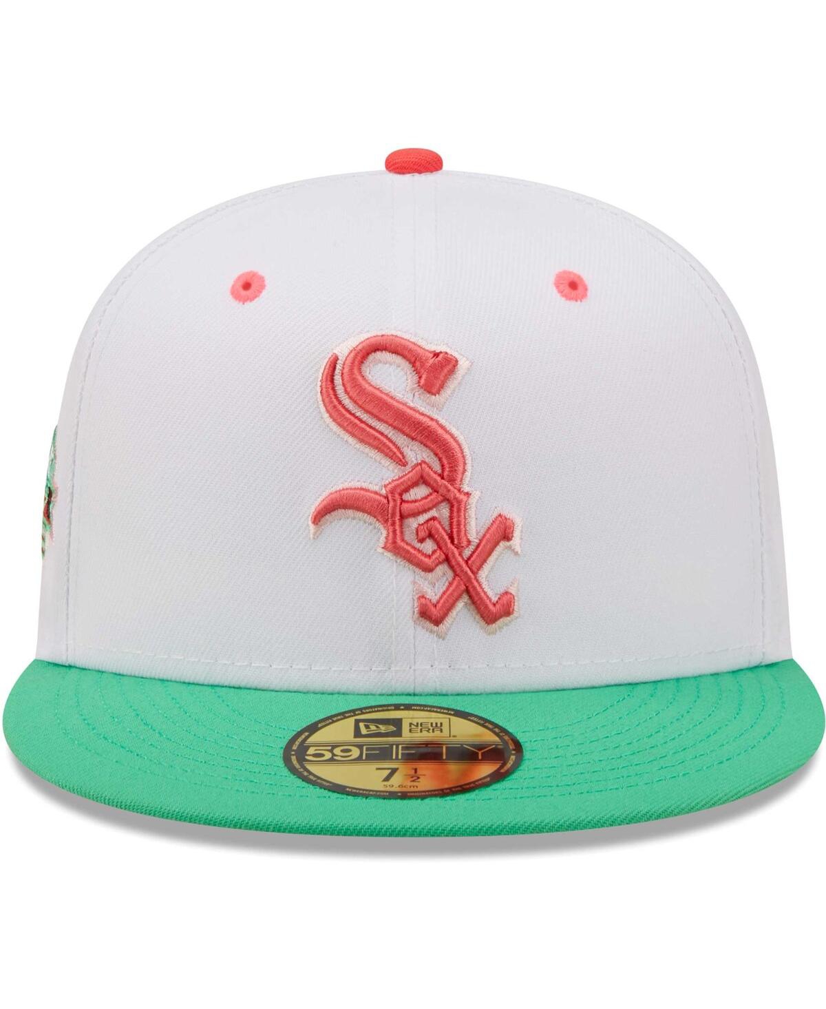 Men's New Eraand Green ChicagoSox Inaugural Season at Comiskey Park Watermelon Lolli 59FIFTY Fitted Hat - White, Green