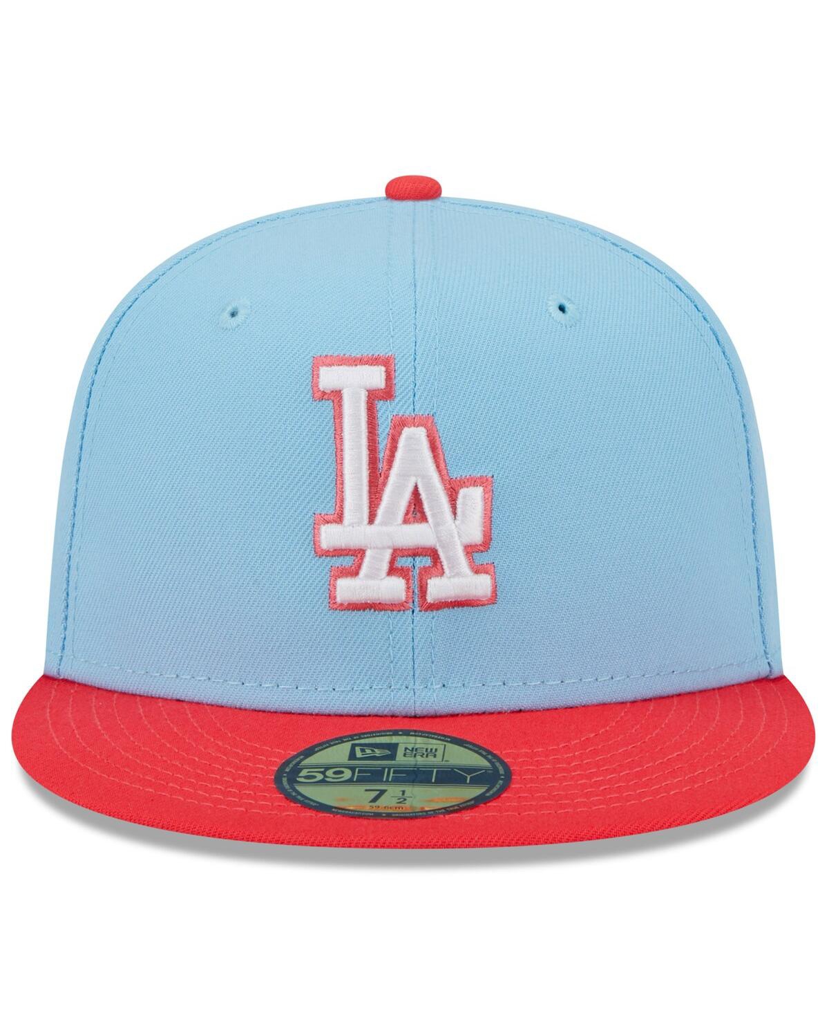 NEW ERA MEN'S NEW ERA LIGHT BLUE, RED LOS ANGELES DODGERS SPRING COLOR TWO-TONE 59FIFTY FITTED HAT 