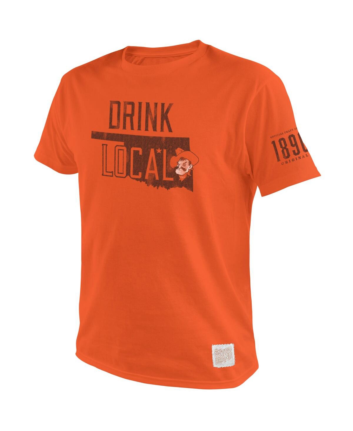 Shop Retro Brand Men's Original  Orange Oklahoma State Cowboys 1890 Original Drink Local T-shirt