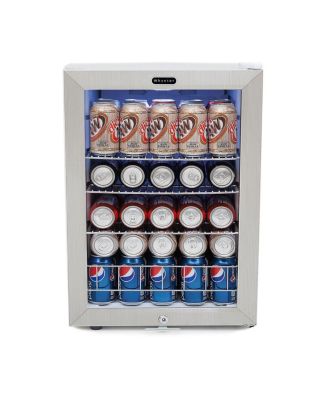 Beverage Refrigerator With Lock - Stainless Steel 90 Can Capacity