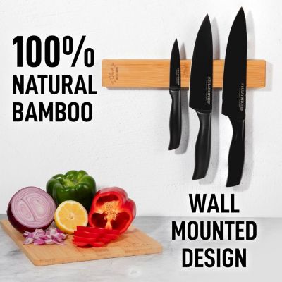 Seamless Acacia Wood Magnetic Knife Holder - Wooden Magnetic Knife Strip for Organizing your Kitchen