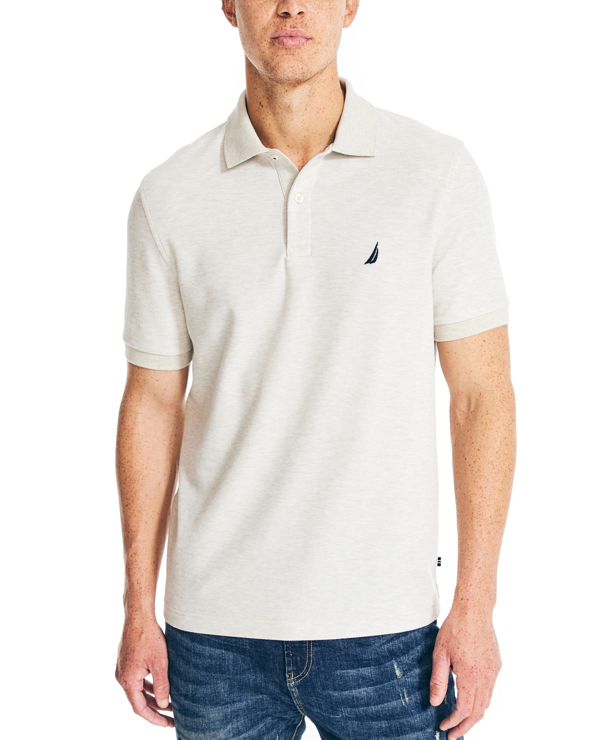 Nautica Men's Classic-fit Deck Polo Shirt In Oatmeal Heather