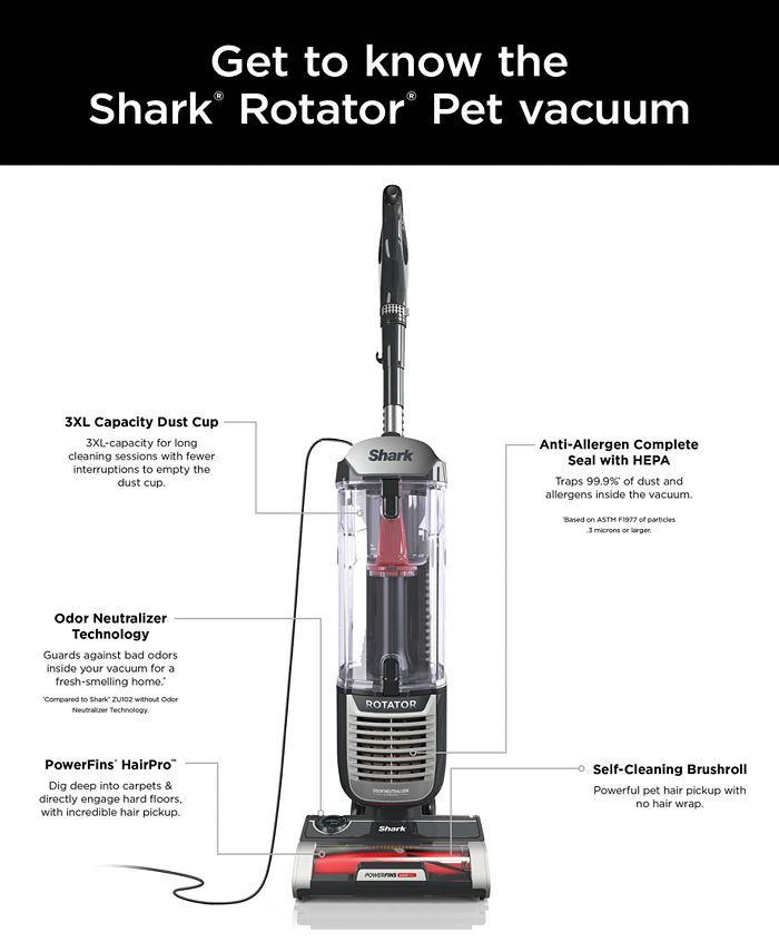Shark Rotator Pet Upright Vacuum with PowerFins HairPro Macy's