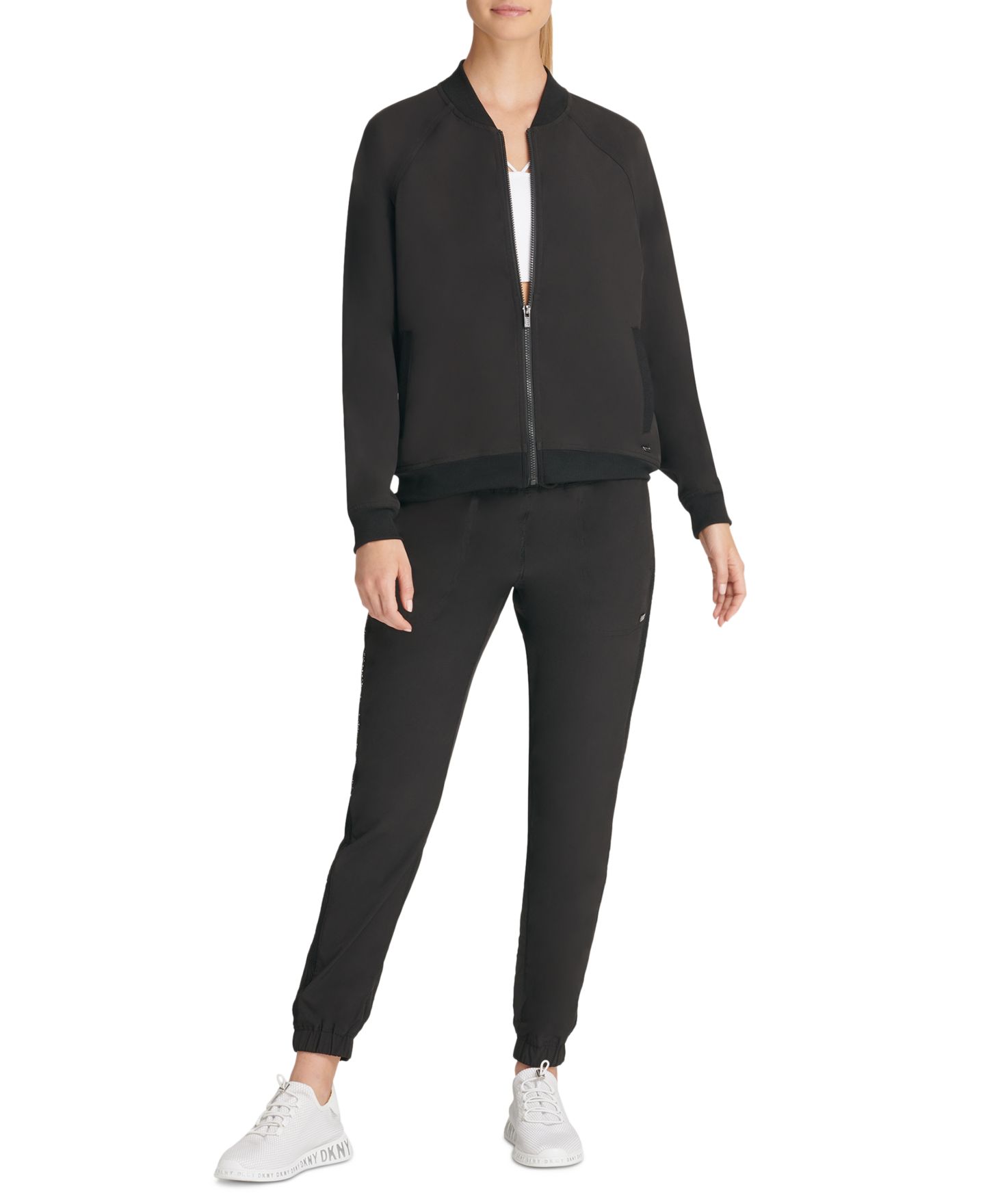 Женская куртка DKNY Sport Graphic Bomber, цвет: Чёрный — фото 3