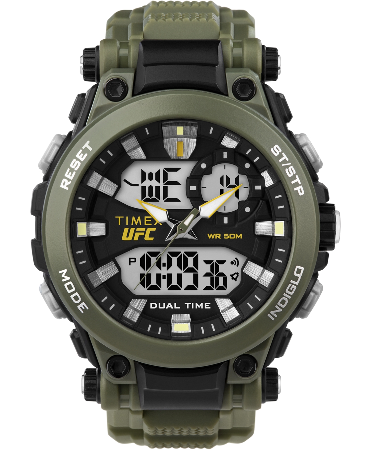 Timex Ufc Men's Quartz Impact Resin Green Watch, 50mm