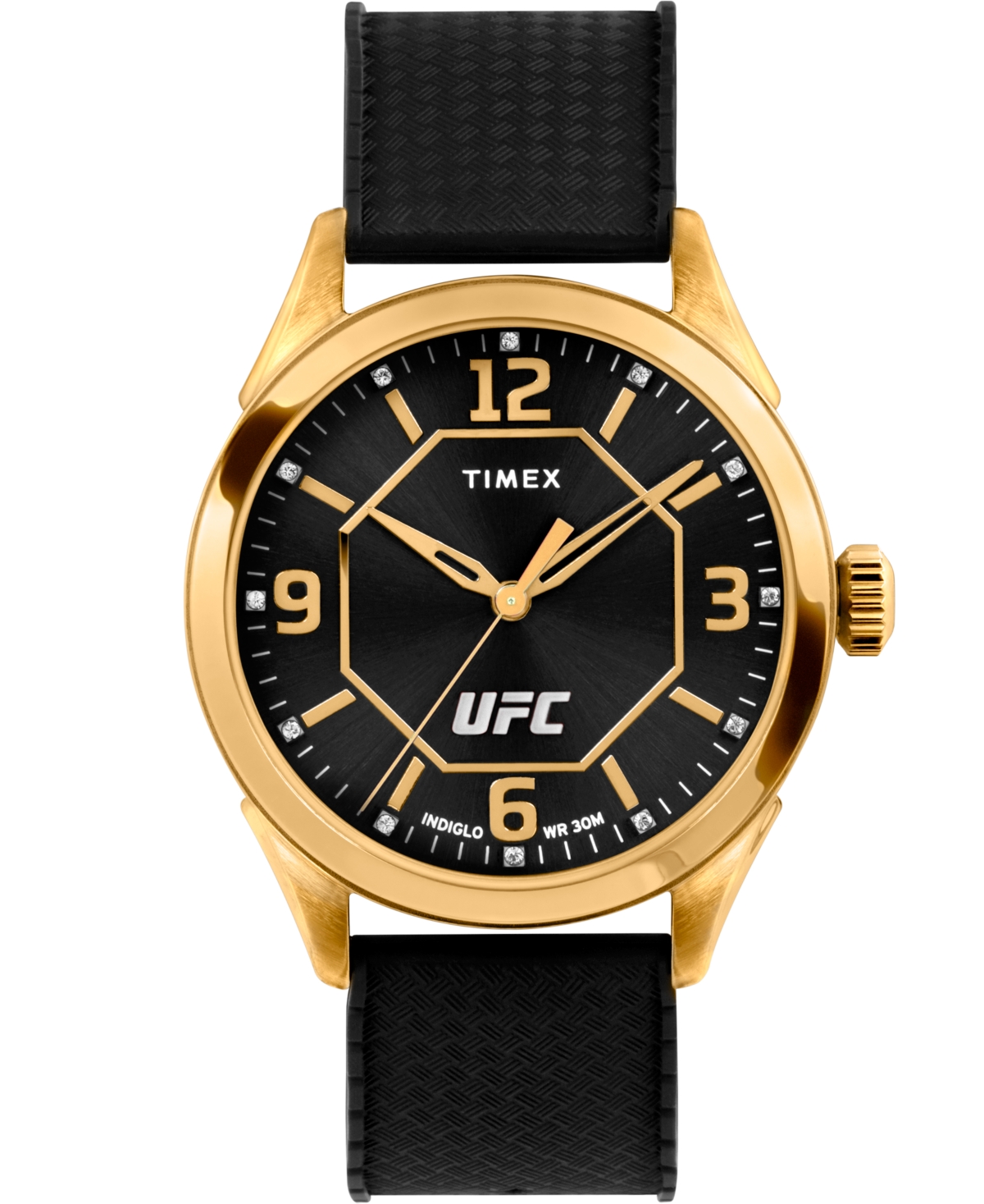 Shop Timex Ufc Men's Quartz Athena Silicone Black Watch, 42mm