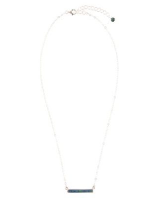 Bar None Sterling Silver and Genuine Onyx Necklace