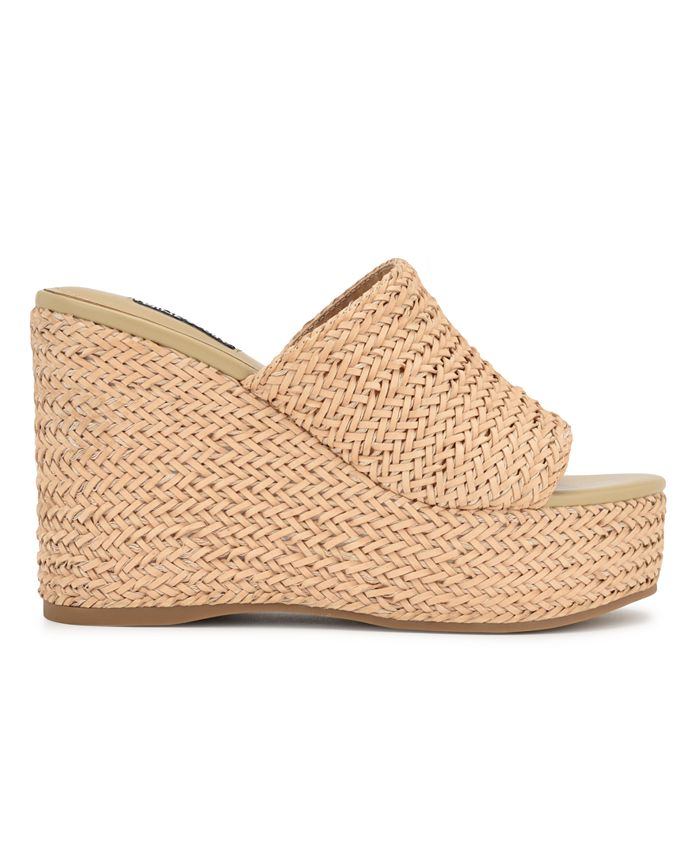 Nine West Women's Everie Round Toe Woven Wedge Sandals & Reviews ...