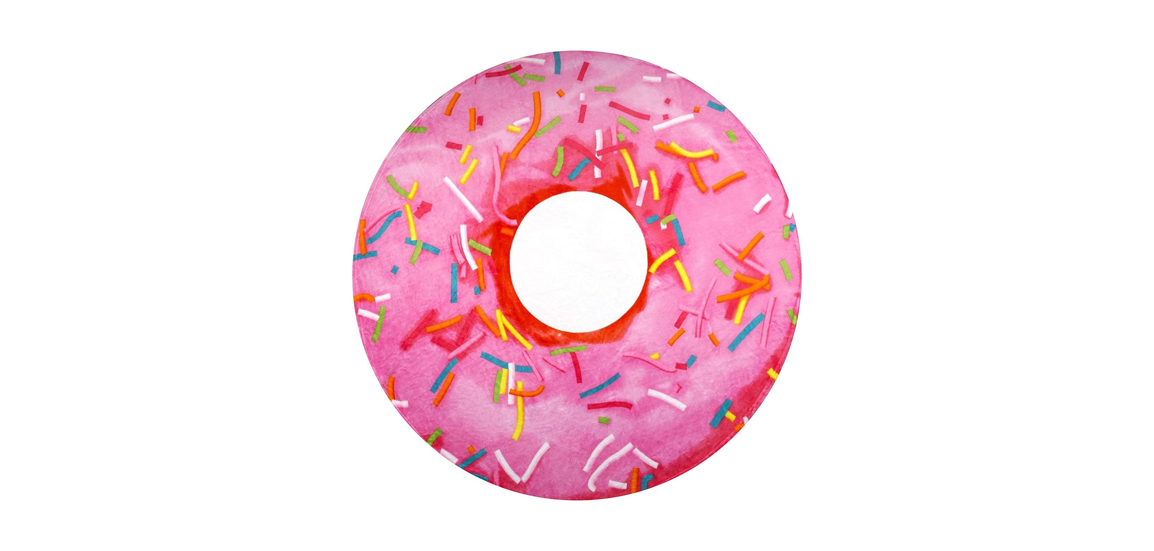 Zulay Kitchen Novelty Giant Glazed Premium Soft Round Pink Donut Blanket 60 inches