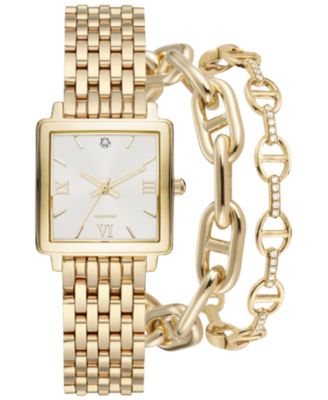 Women's Gold-Tone Bracelet Watch 28mm Gift Set