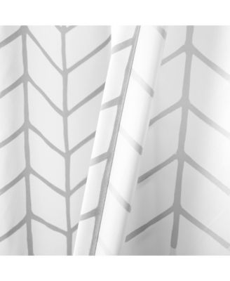 Lush Decor Calia Chevron Geo Light Filtering Window Curtain Panels Pair 52"W x 84"L Black - Chevron Curtains For Bedroom - Living Room Curtains