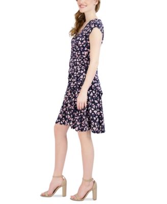 Robbie Bee Petite V-Neck A-Line Dress - Macy's