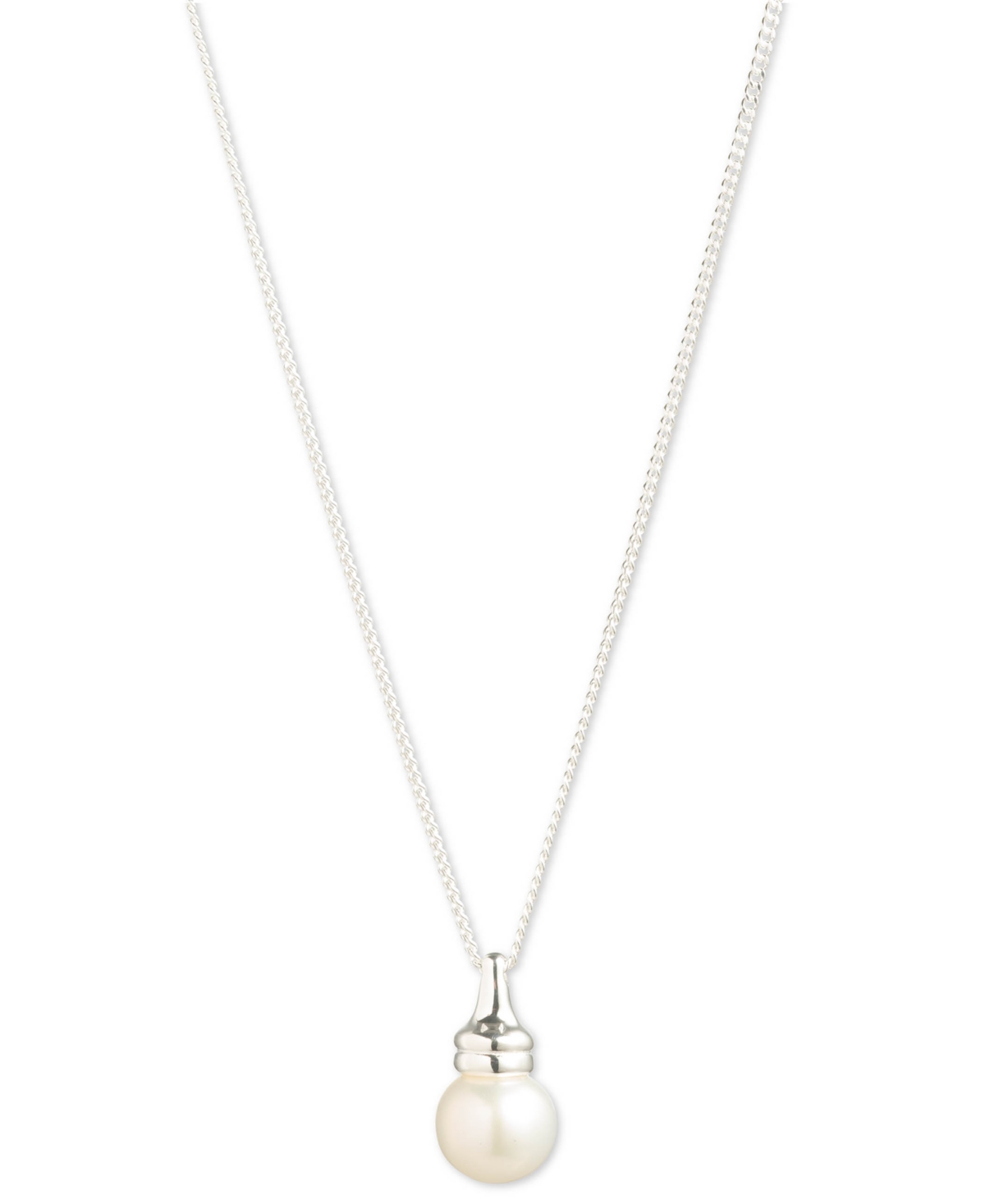 Lauren Ralph Lauren Freshwater Pearl (7-1/2mm) Pendant Necklace In Sterling Silver, 15" + 3" Extende
