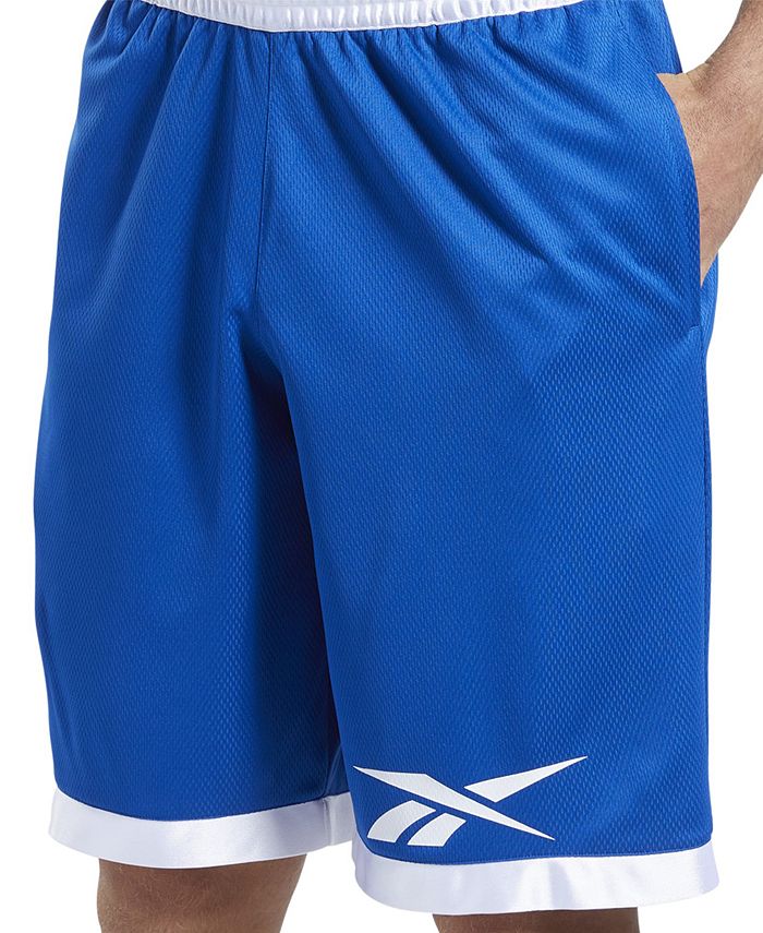 Reebok Men's Regular-Fit Logo-Print Mesh Basketball Shorts Macy's