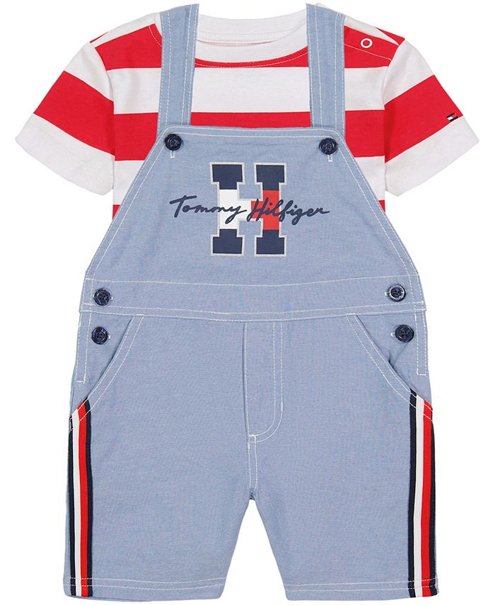 Tommy Hilfiger Baby Boys Chambray Shortalls and Shirt, 2 Piece Set - Macy's